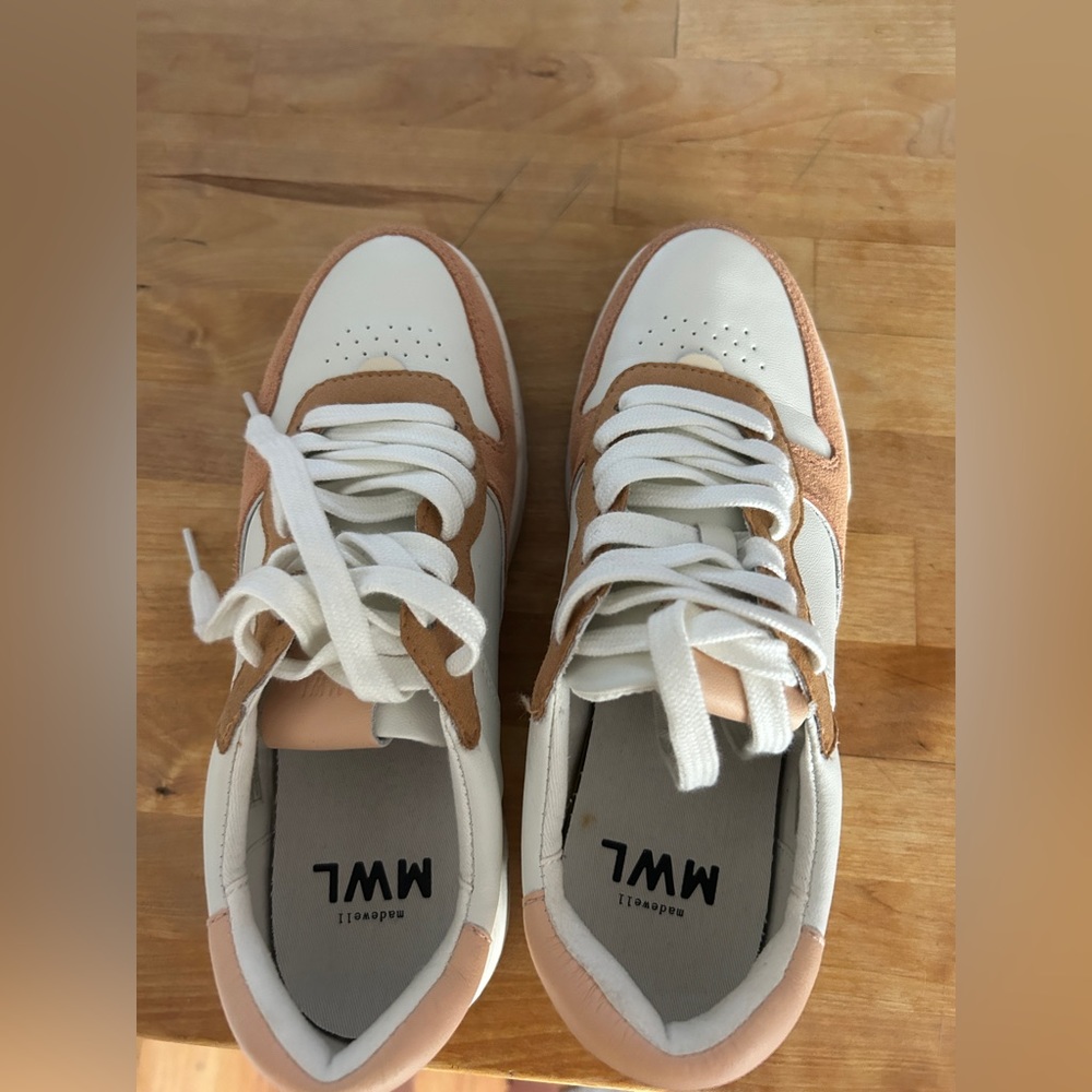 Madewell Court Low-Top Sneakers in Peach Colorblock